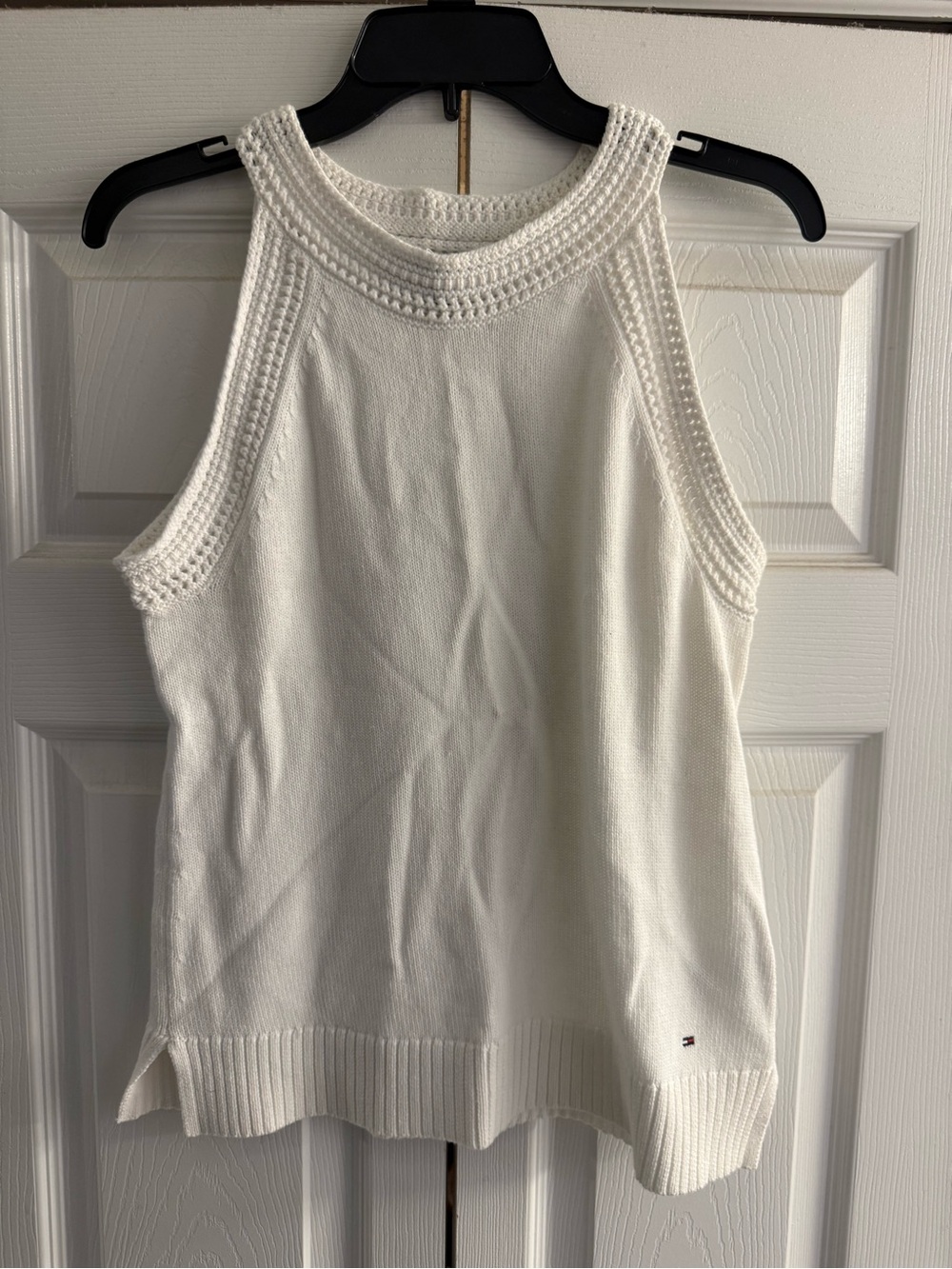 Tommy Hilfiger White Knit Tank Top medium